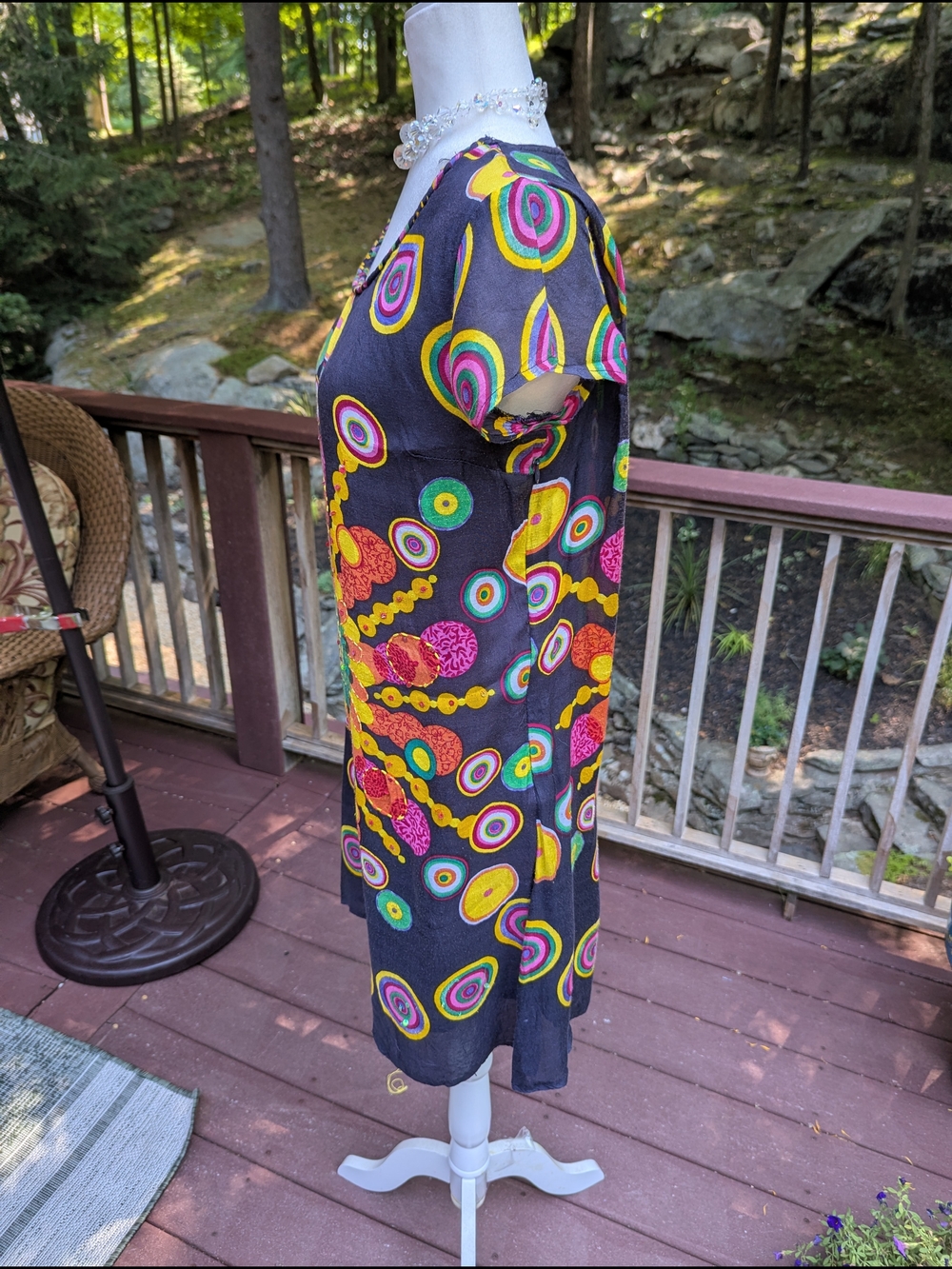 Desigual Black Tunic with Vibrant Multicolor Sunburst Embroidery - Picture 6 of 16